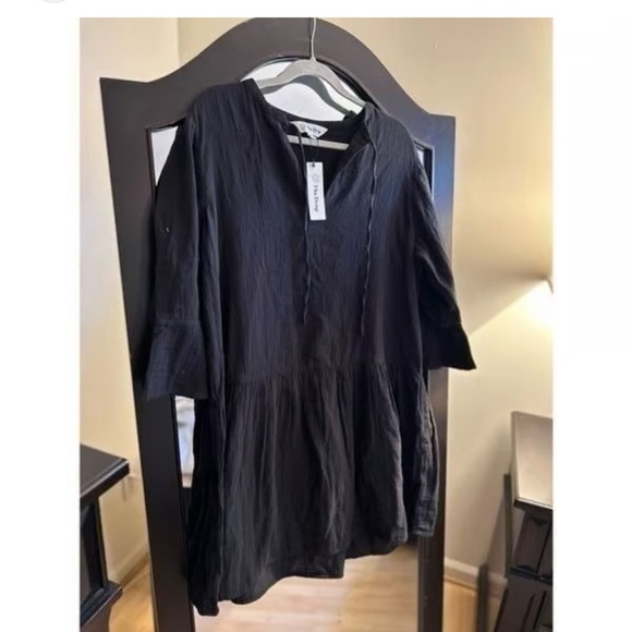 The Drop Gauze Black Summer Black Flowy Dress Medium - Picture 2 of 13